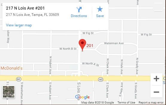 TAMPA LOCATION, 217 N. Lois Ave, Suite 201, Tampa, FL 33609