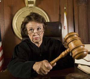 Judge orders default judgment and hits gavel