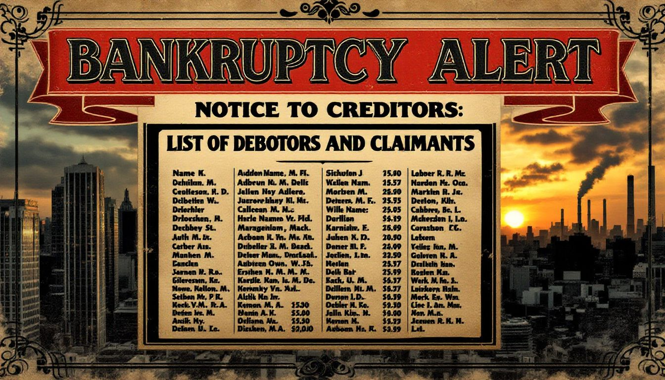 An illustration of a notification letter regarding bankruptcy, showing who gets notified.