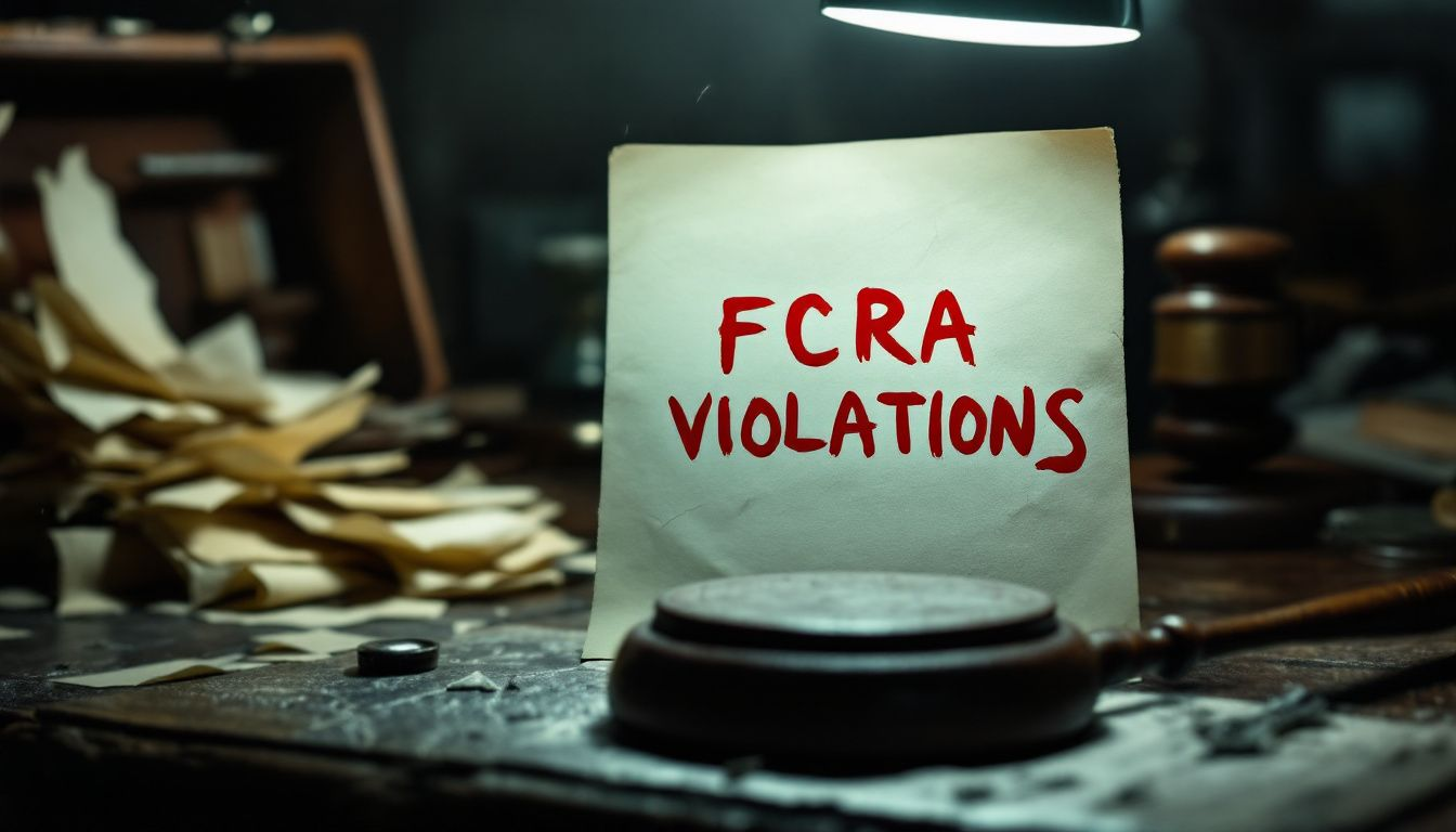 A gavel and legal documents representing filing claims for FCRA violations.