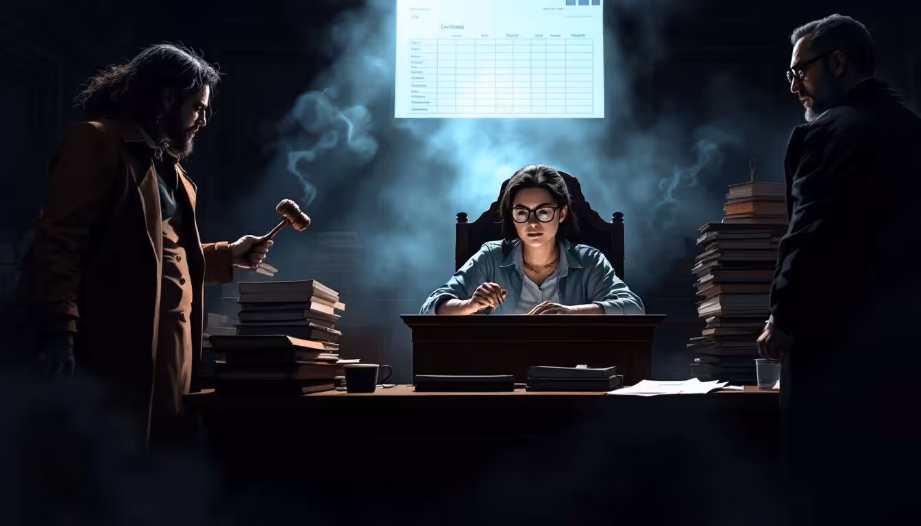 An illustration showing the impact of default judgment on credit scores.