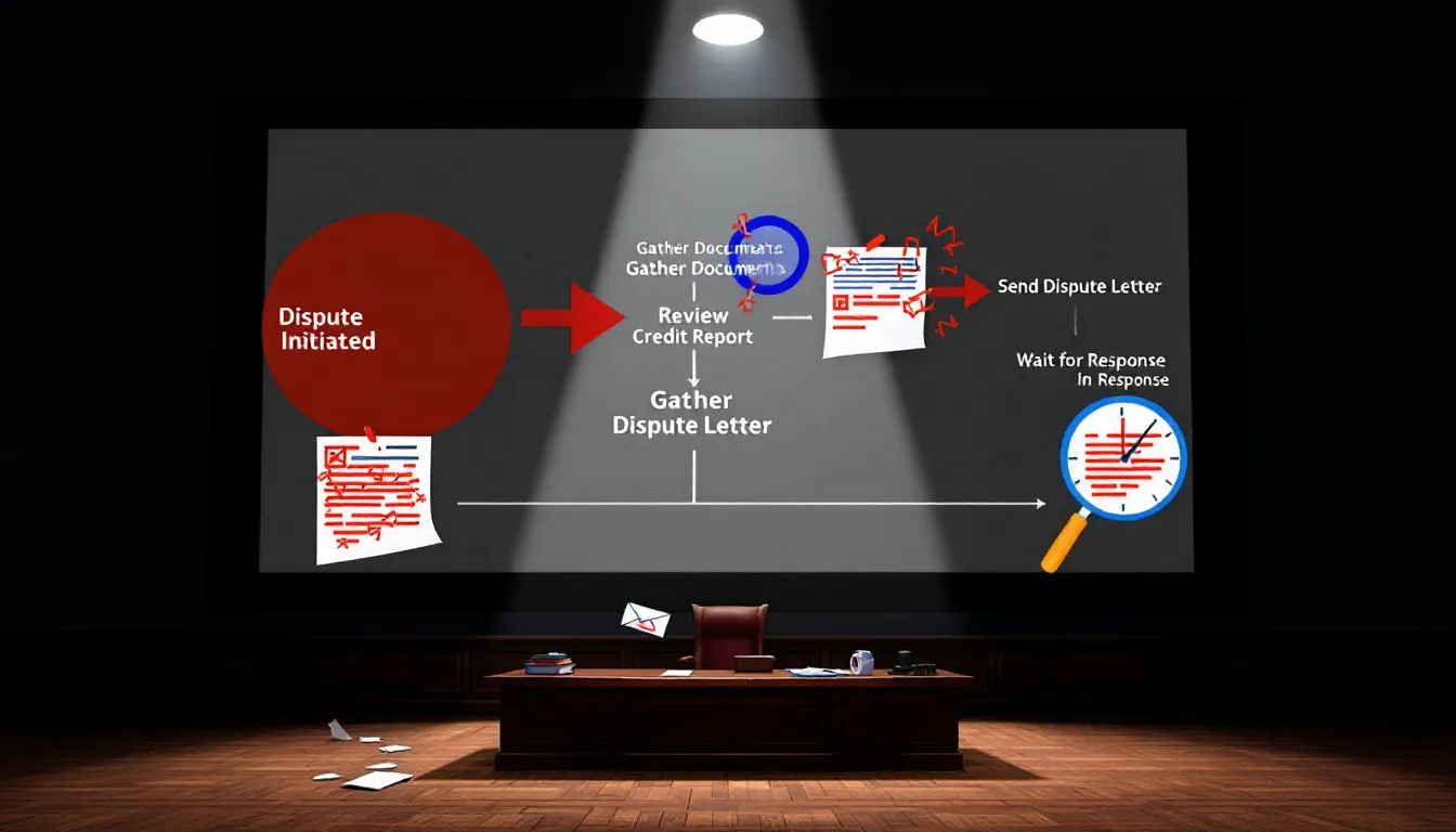 A flowchart illustrating the steps after submitting a dispute regarding negative items on a credit report.