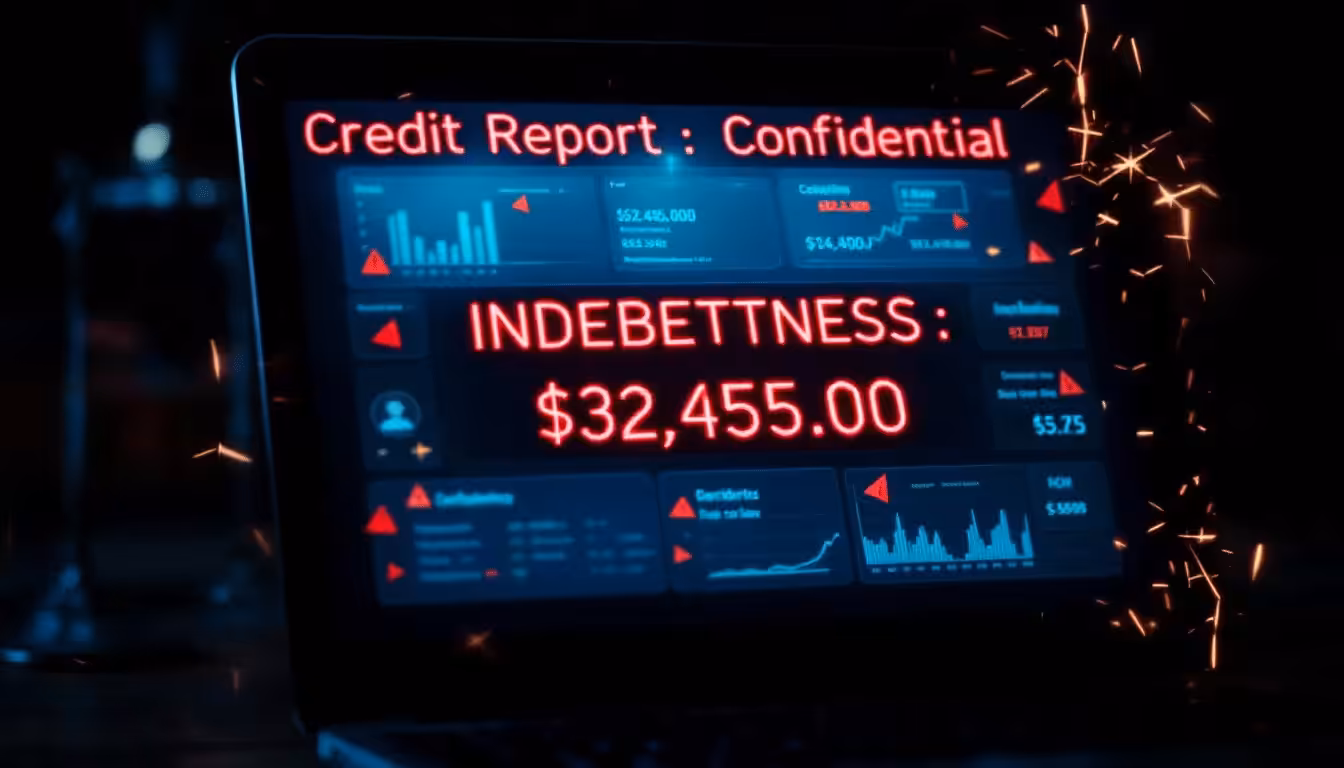 A close-up of a computer screen displaying a credit report monitoring tool.