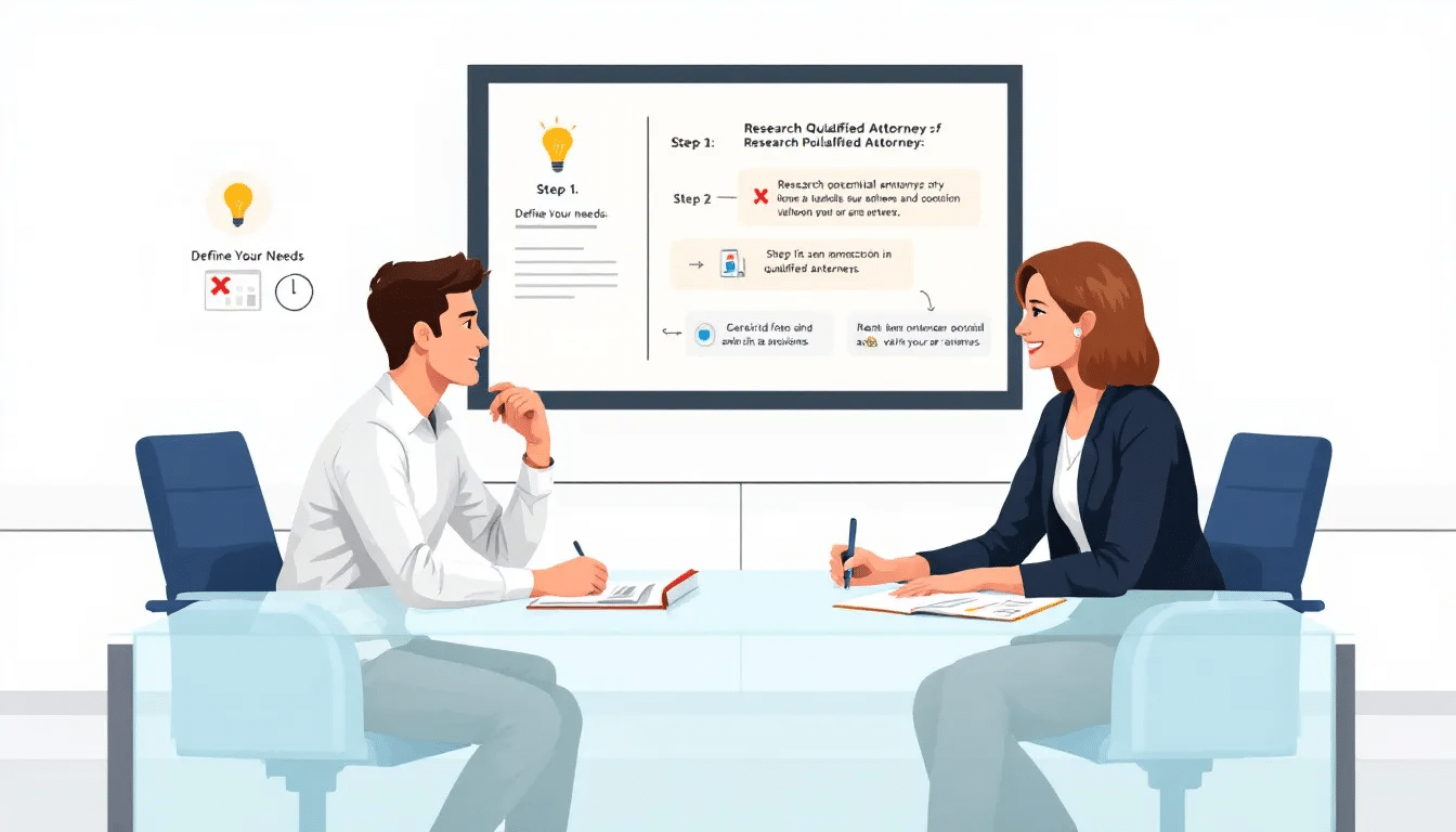 A consultation session between a client and an attorney discussing free legal advice.
