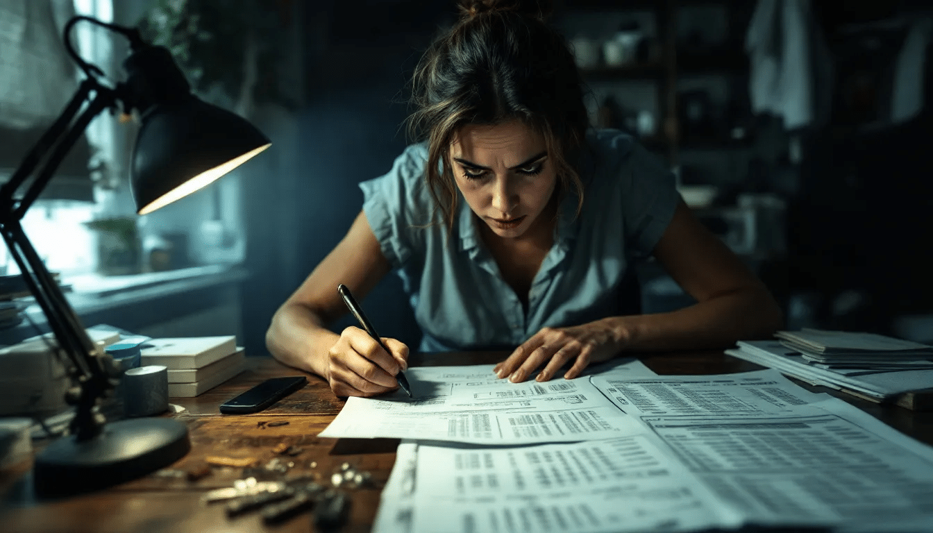 A person reviewing their credit report for errors.