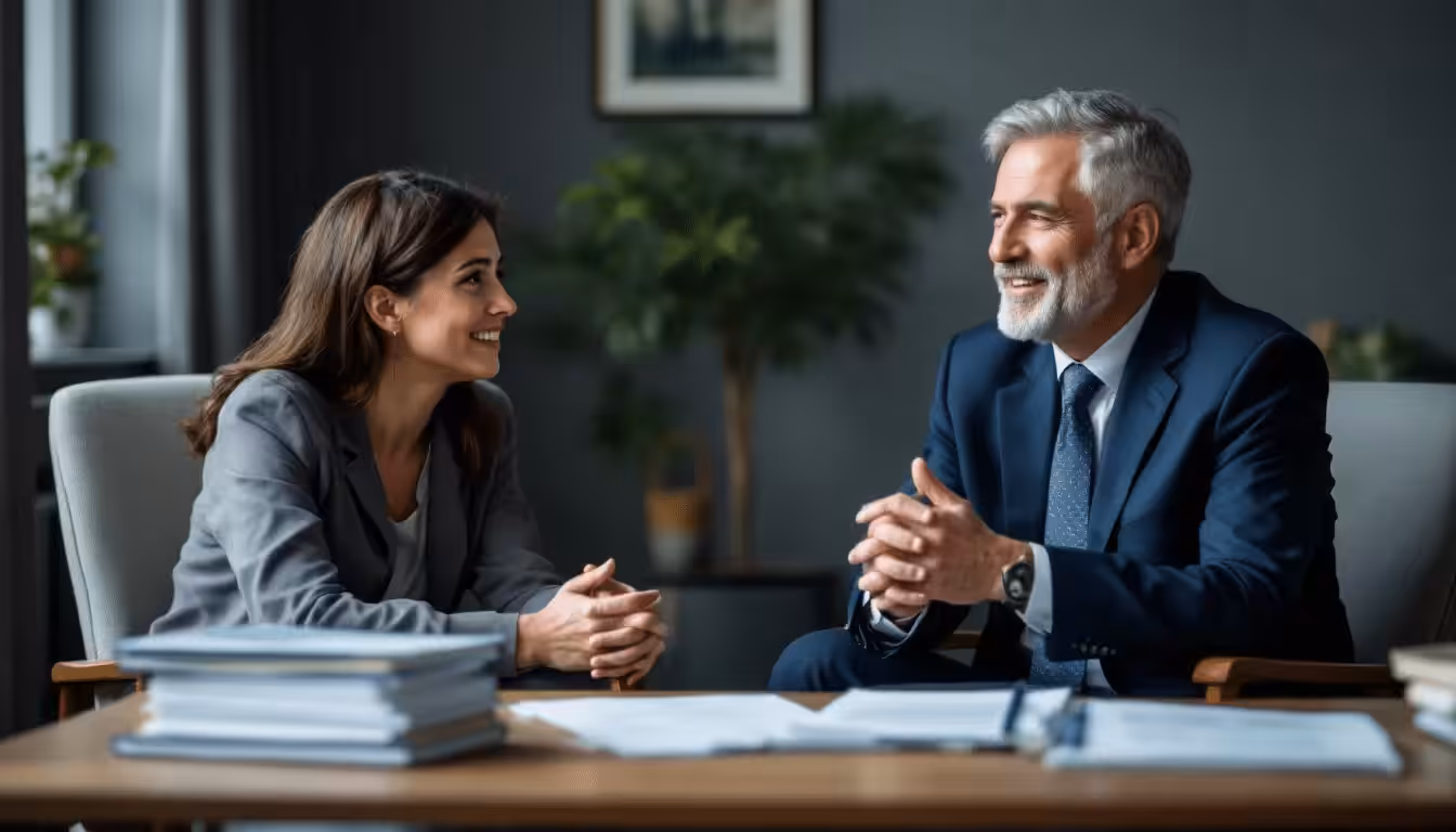 A friendly Largo bankruptcy lawyer discussing options with a client.