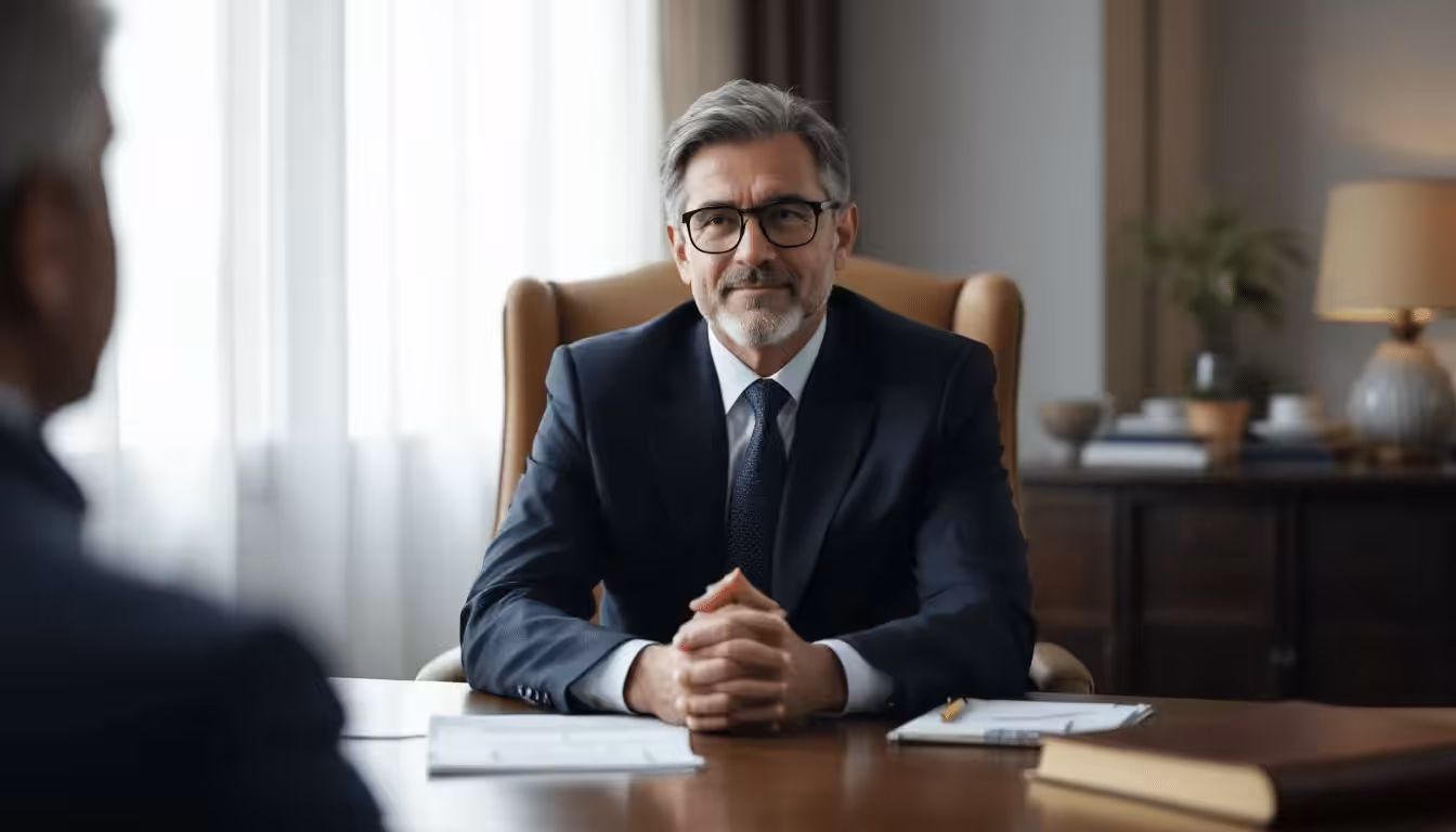 A friendly consultation between a client and a bankruptcy lawyer discussing personalized legal support.