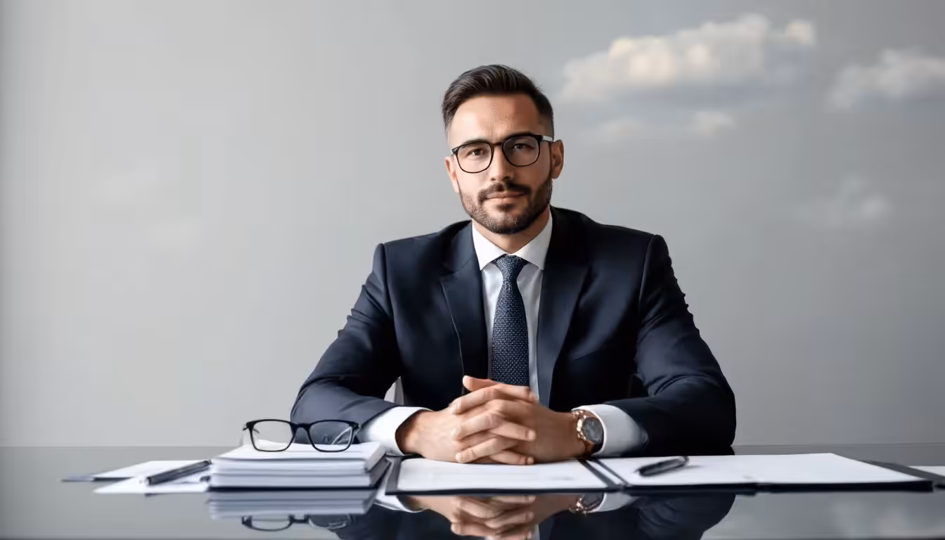 A bankruptcy trustee reviewing financial documents.