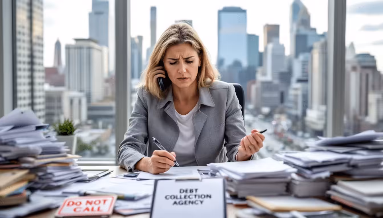 An experienced bankruptcy attorney stands confidently in a law office, discussing strategies to protect clients against creditor harassment during the bankruptcy process. The setting reflects a professional atmosphere, emphasizing the importance of legal services for individuals seeking debt relief in Apopka, FL.