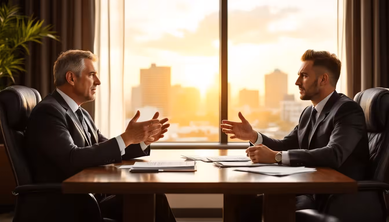 A meeting between a client and a Clermont bankruptcy attorney discussing legal options.